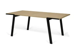 Table à manger rectangulaire bois pieds métal noir 6 personnes Drift - Chêne/Noir