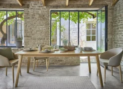 Table à manger rectangulaire bois avec rallonges en option Adèle - 200 x 98 cm