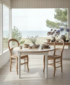 Table à manger ronde extensible bois 4 à 8 personnes Apolline