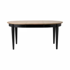 Table à manger ronde extensible bois massif 4 à 8 personnes Embellie - Noir