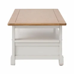 Table basse bois massif 2 tiroirs Embellie - Blanc
