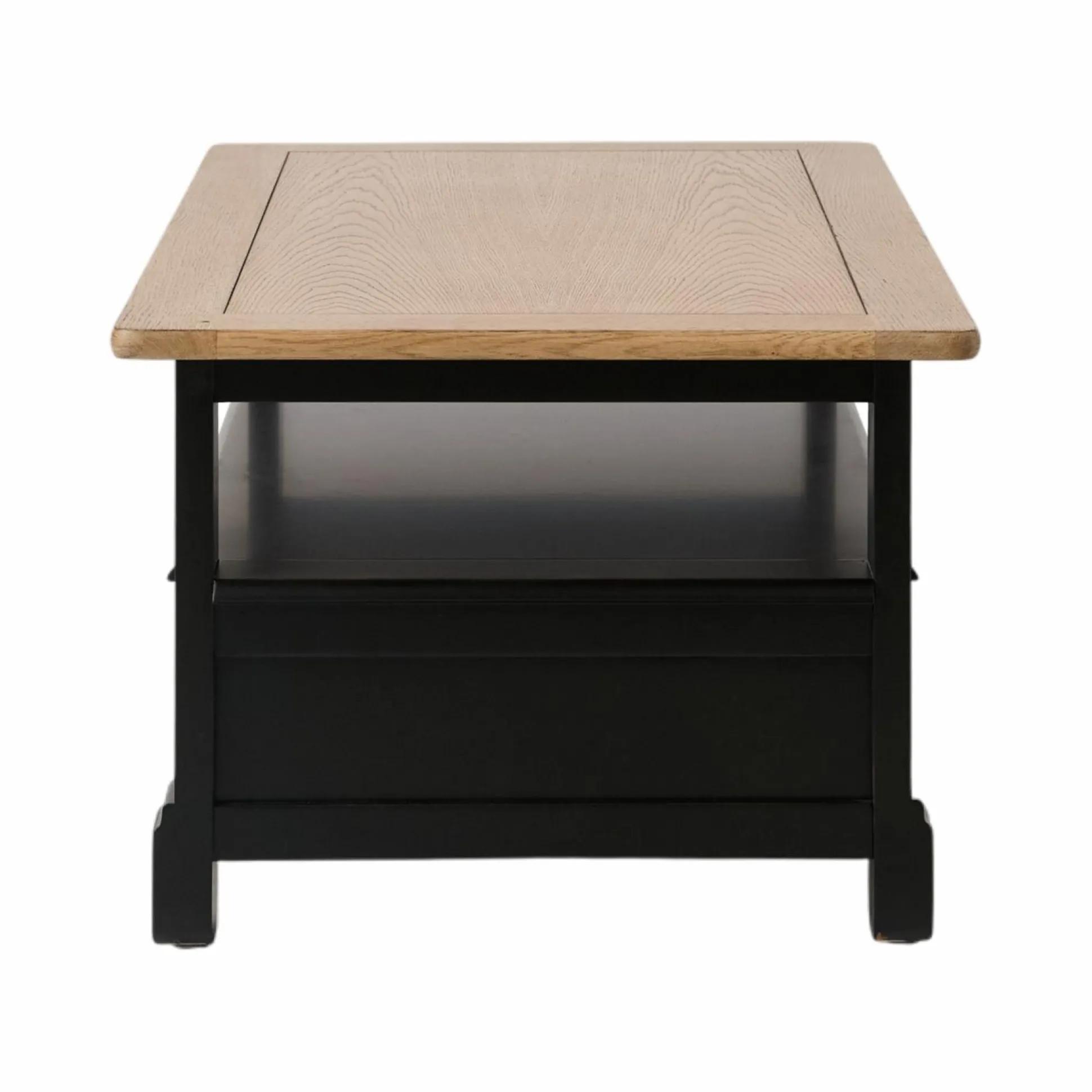 Table basse bois massif 2 tiroirs Embellie - Noir