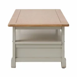 Table basse bois massif 2 tiroirs Embellie - Grège