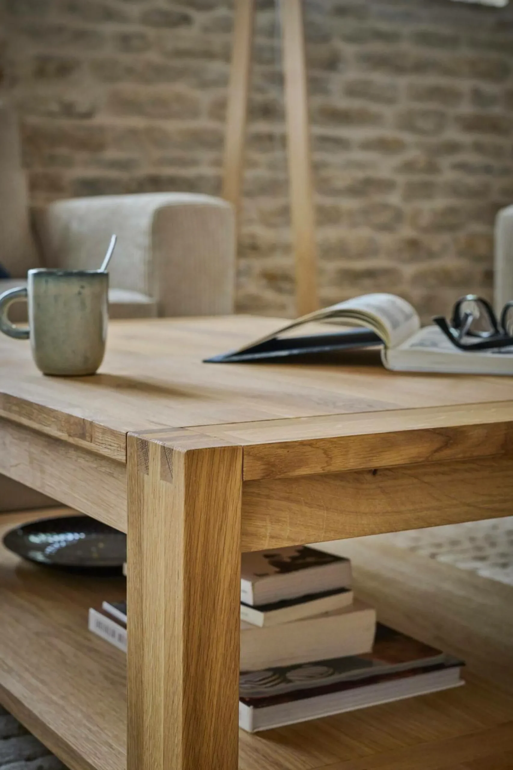 Table basse chêne massif Luminescence