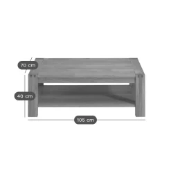 Table basse chêne massif Luminescence