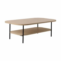 Table basse décor bois pieds métal Mila