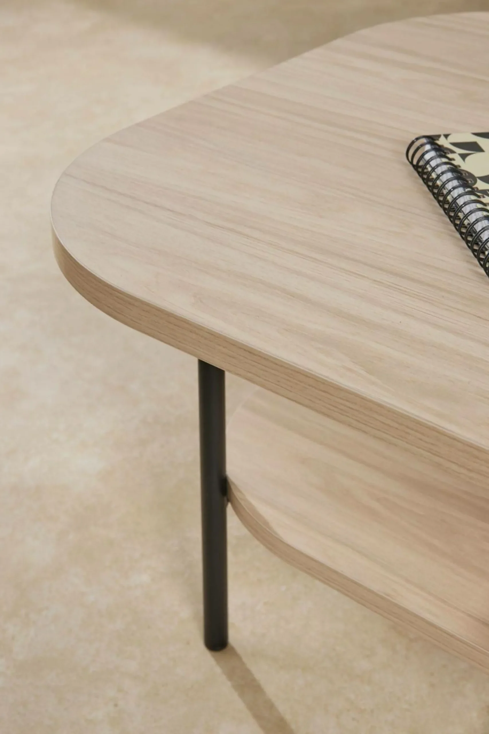 Table basse décor bois pieds métal Mila