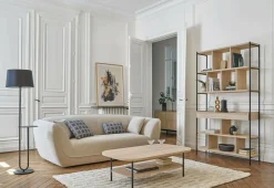 Table basse décor bois pieds métal Mila