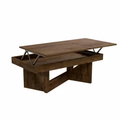 Table basse relevable décor bois Gabriela - Noyer