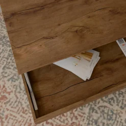 Table basse relevable décor bois Gabriela - Noyer