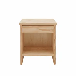 Table de chevet 1 tiroir bois massif Iris - Brut - Poignées Bois