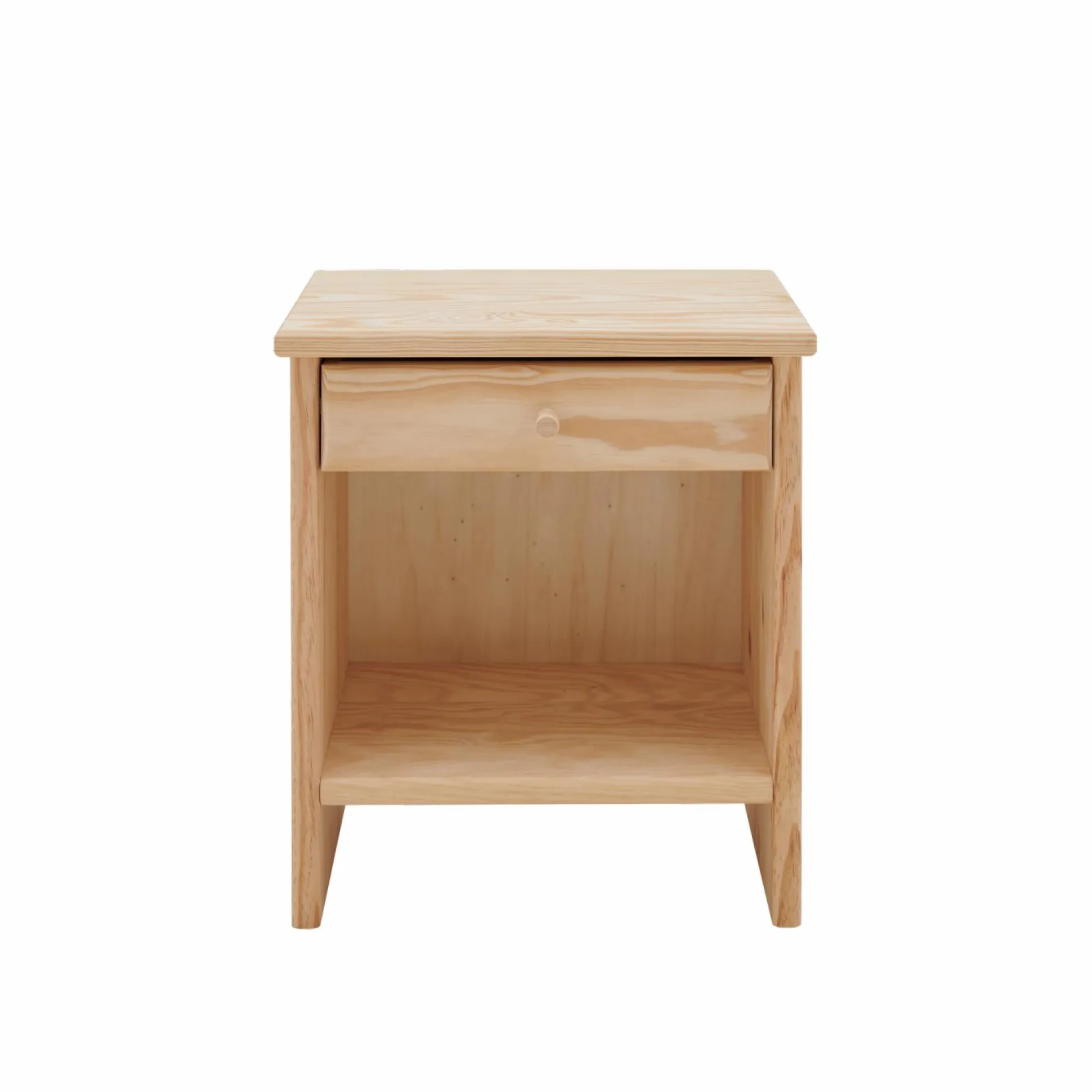 Table de chevet 1 tiroir bois massif Iris - Brut - Poignées Bois