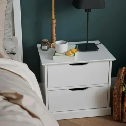 Table de chevet 2 tirois bois massif Théa