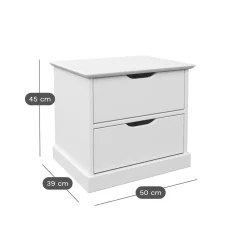 Table de chevet 2 tirois bois massif Théa