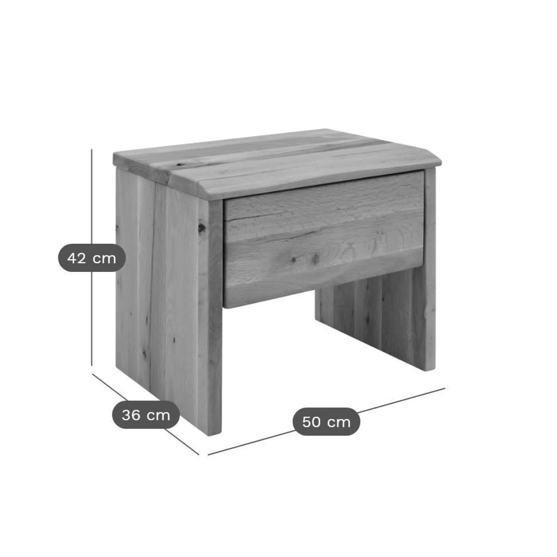 Table de chevet chêne massif Clément
