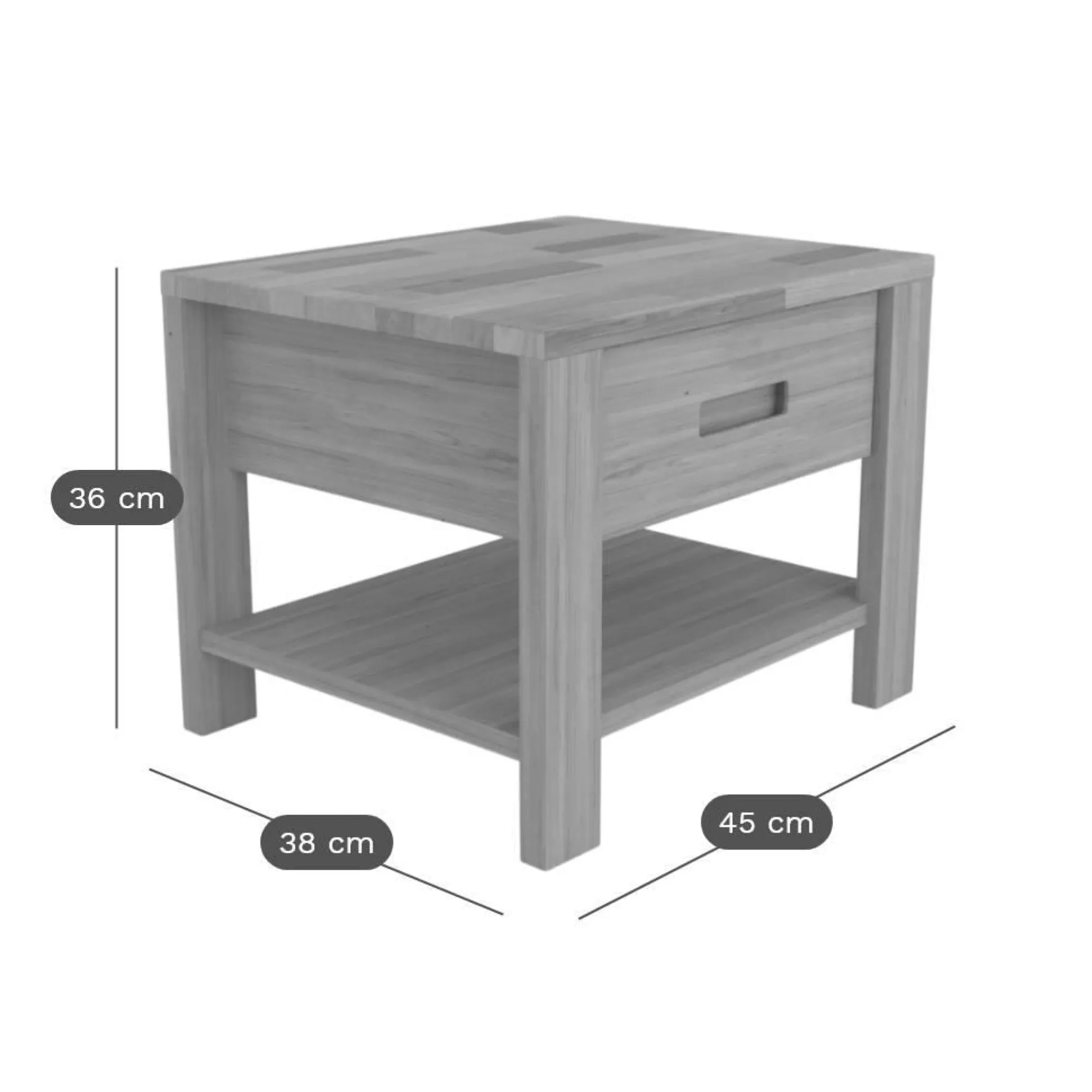 Table de chevet en bois 1 tiroir Luminescence