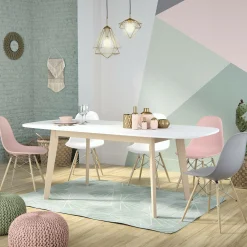 Table rectangulaire extensible Agatha CAMIF - Blanc