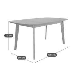 Table rectangulaire extensible Agatha CAMIF - Blanc