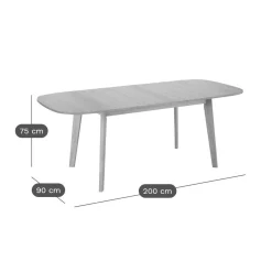 Table rectangulaire extensible Agatha CAMIF - Blanc