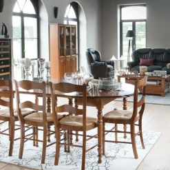 Table ronde à volets Ø 115 Léonnie, chêne - 2 allonges