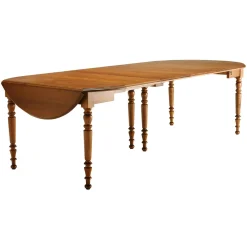 Table ronde à volets Ø 115 Léonnie, chêne - 2 allonges