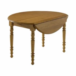 Table ronde à volets Ø 115 Léonnie, chêne - 2 allonges