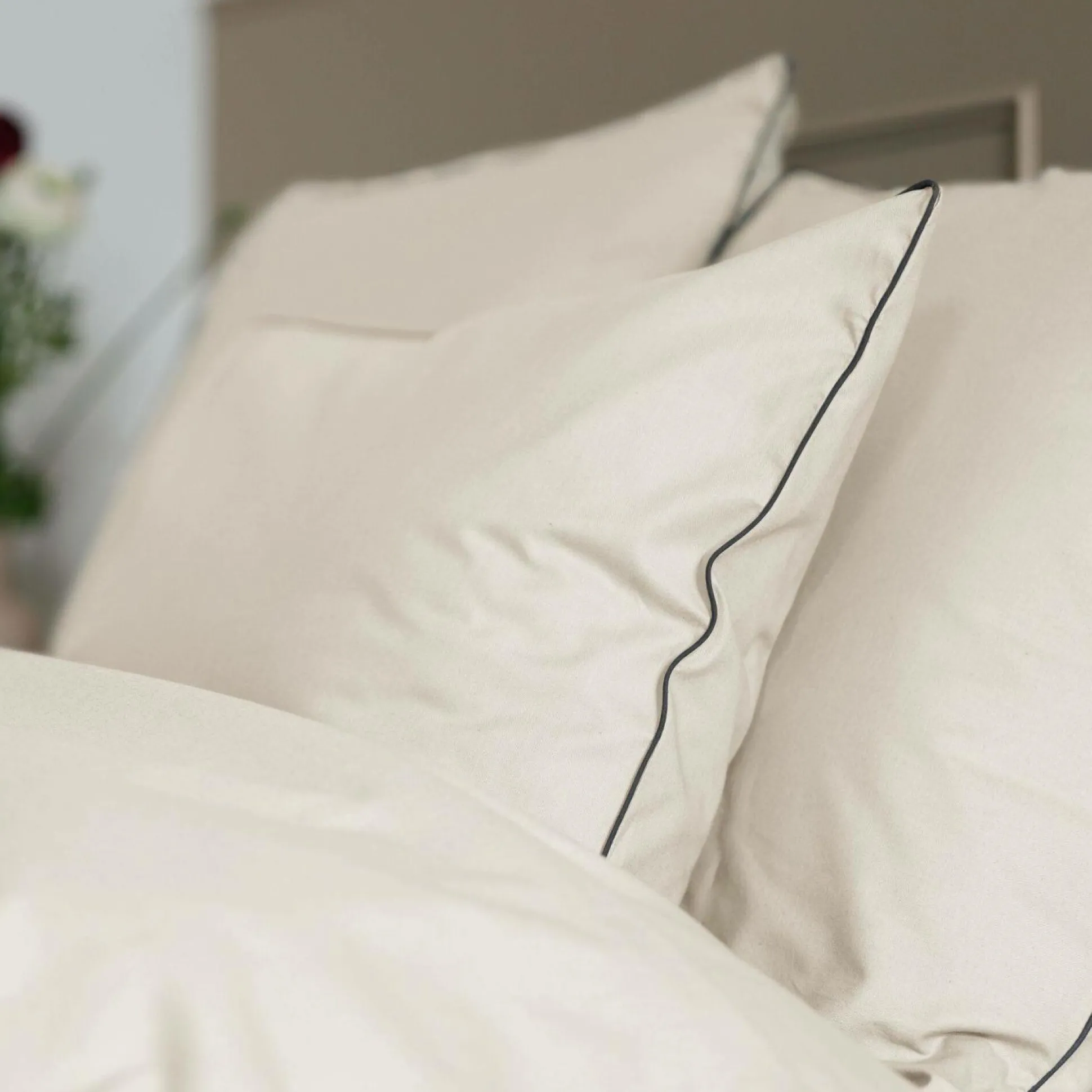 Taie d'oreiller coton bio Thaïs - Dune - 65 x 65 cm