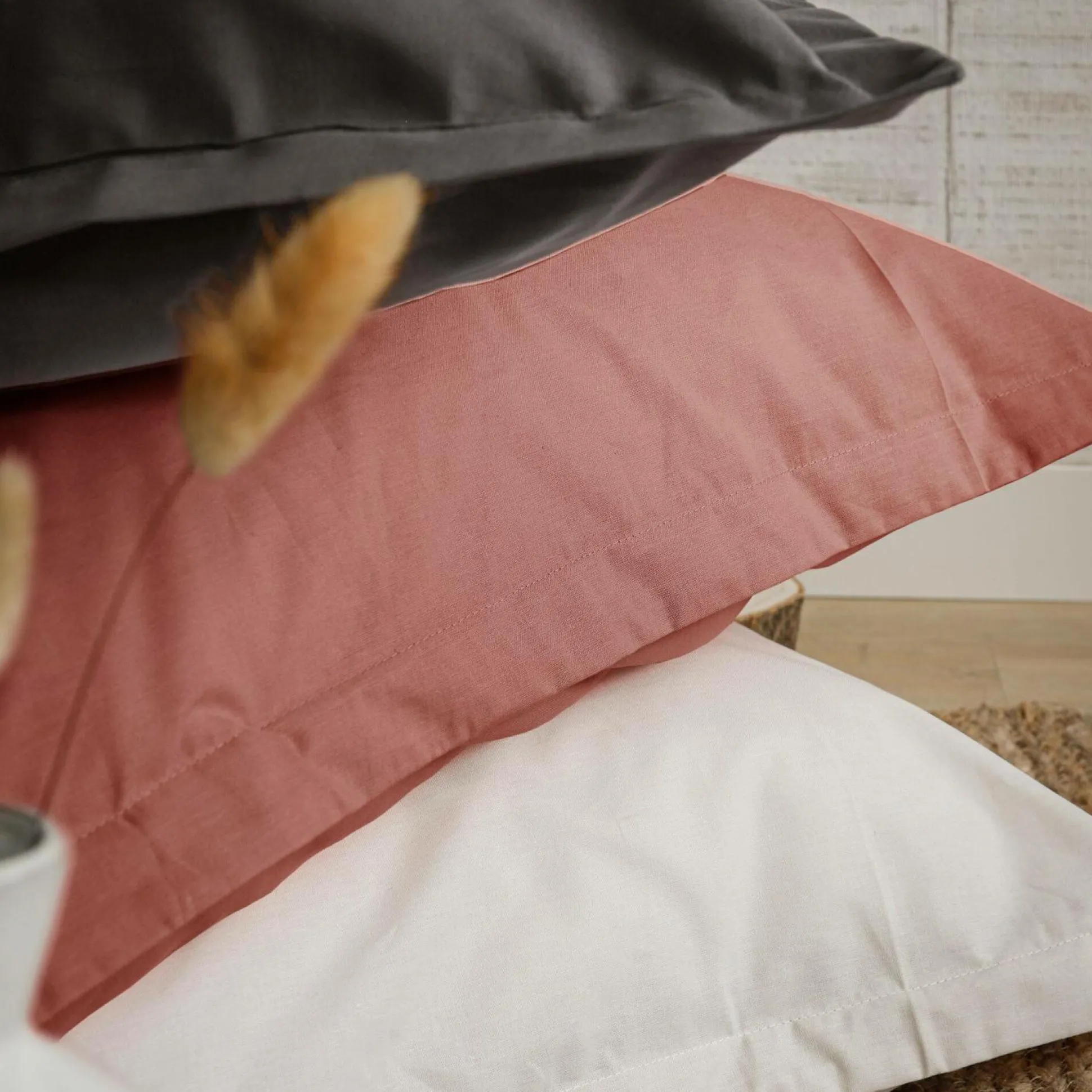 Taie d'oreiller coton bio Fil & Sens - Terracotta - Taie d'oreiller 65 x 65 cm