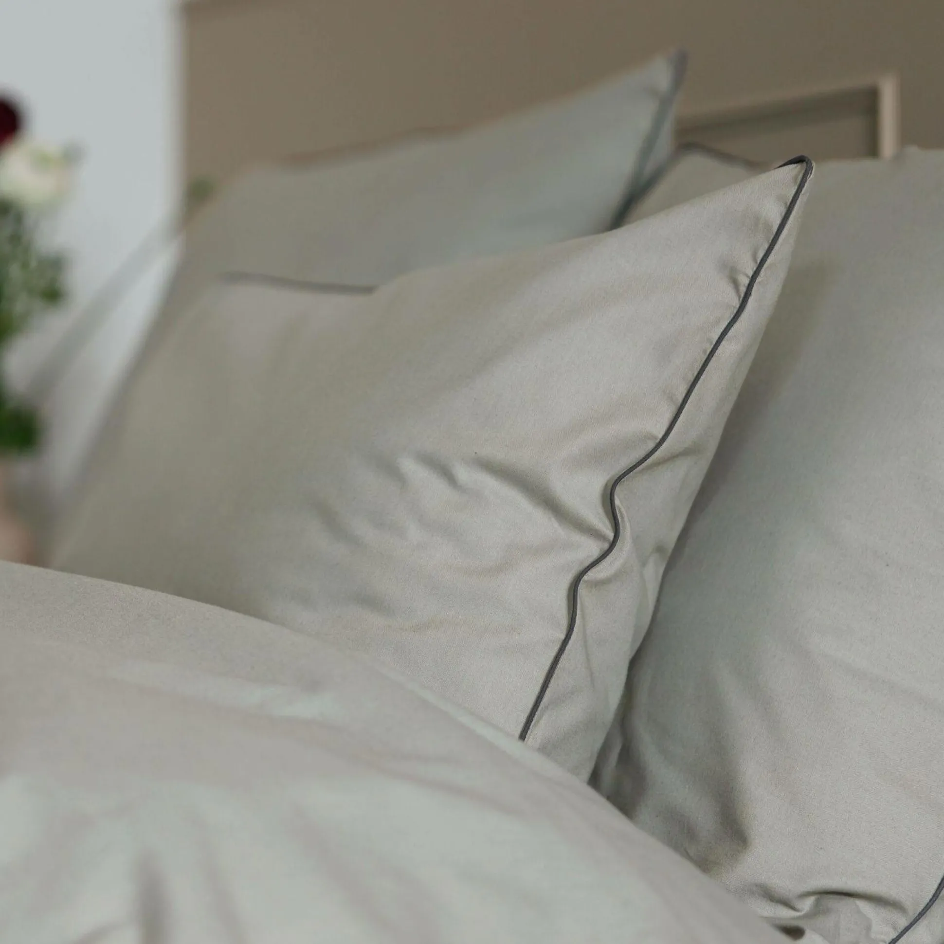 Taie d'oreiller coton bio Thaïs - Bronze - 65 x 65 cm