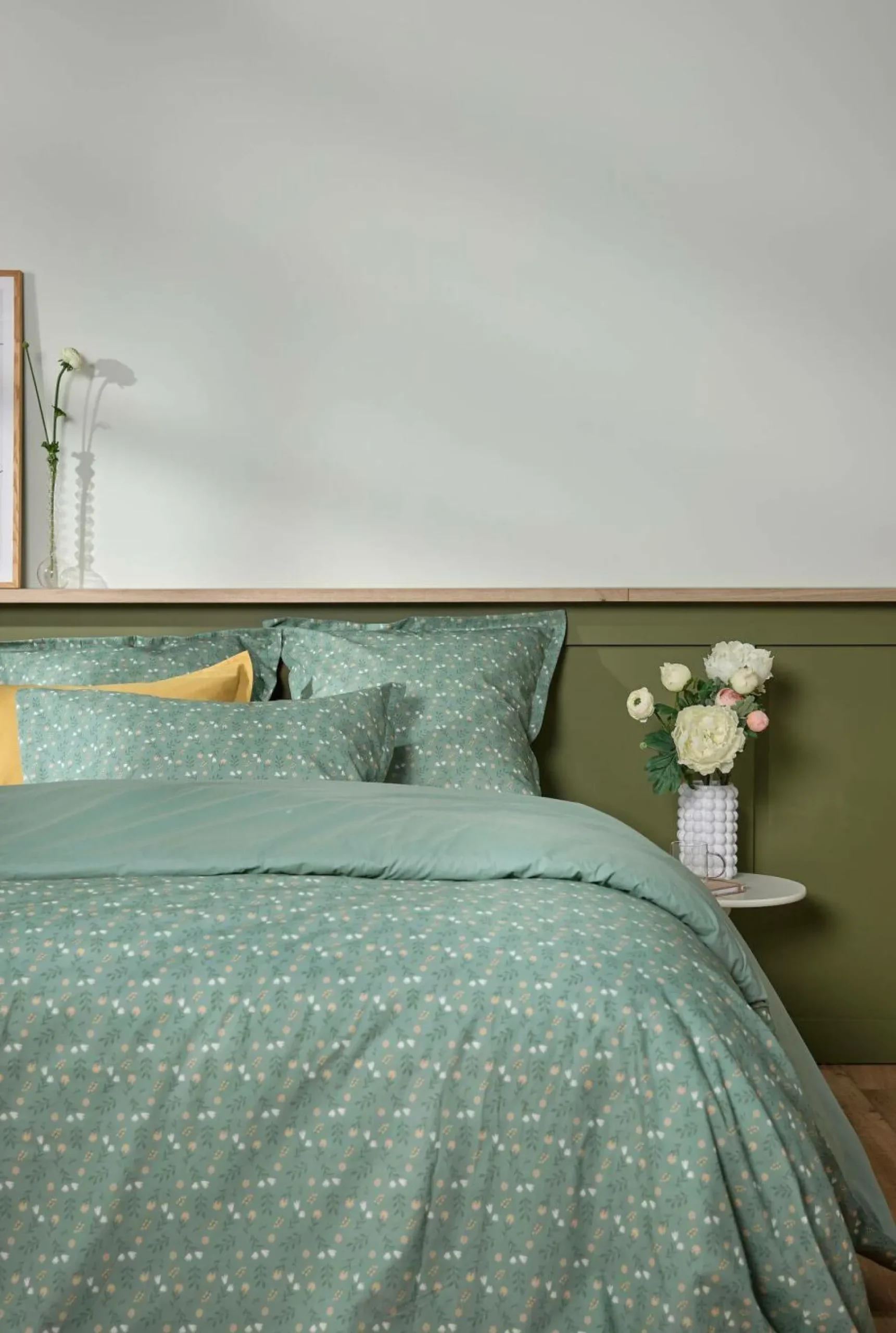 Taie d'oreiller coton bio Verlaine - Céladon - 65 x 65 cm