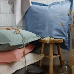 Taie d'oreiller coton bio Fil & Sens - Gris Mastic - Taie d'oreiller 65 x 65 cm