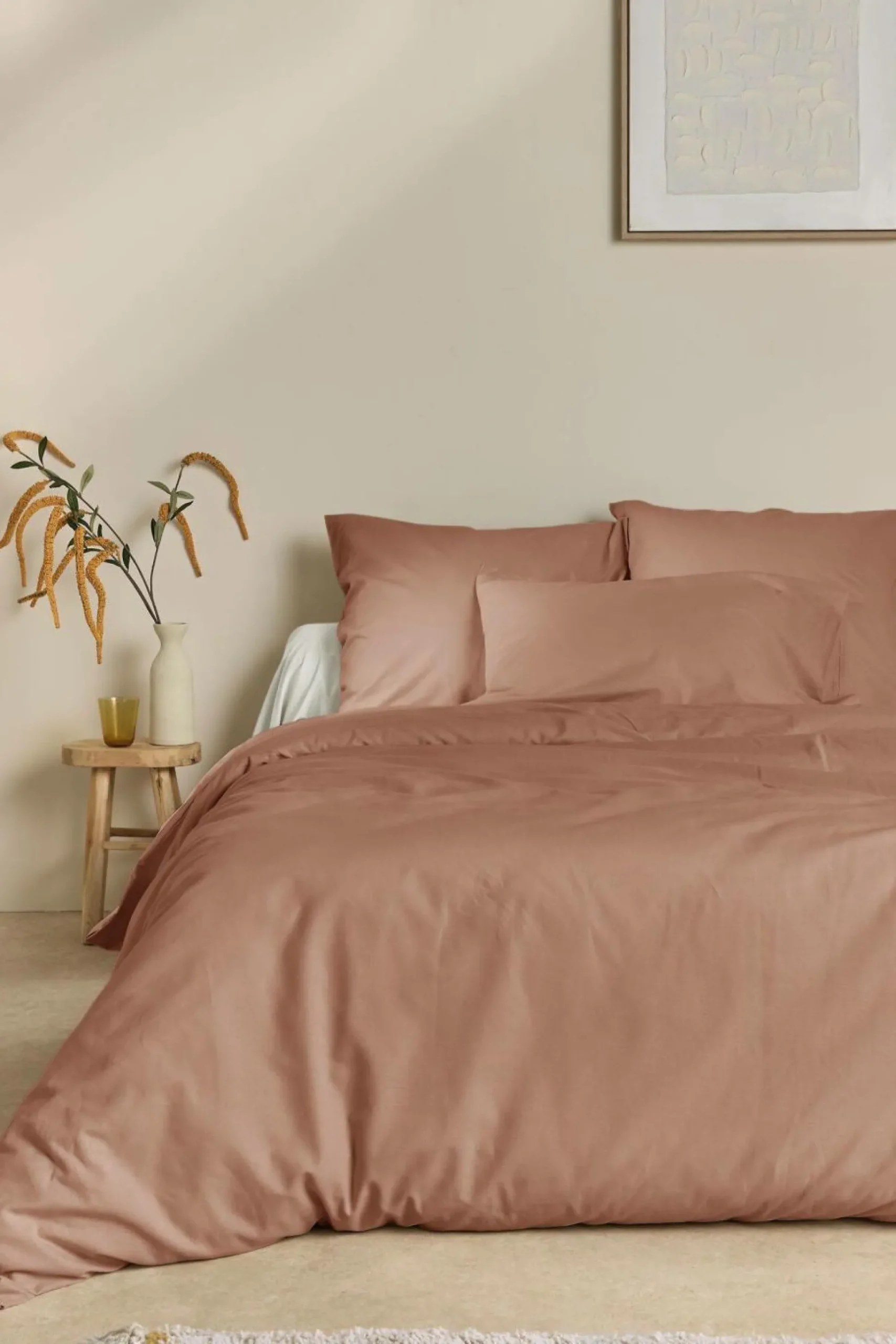 Taie d'oreiller coton lin Valentine - Pêche de Vigne - 50 x 70 cm