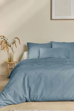 Taie d'oreiller coton lin Valentine - Bleu Gris - 65 x 65 cm