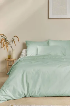 Taie d'oreiller coton lin Valentine - Bleu écume - 65 x 65 cm