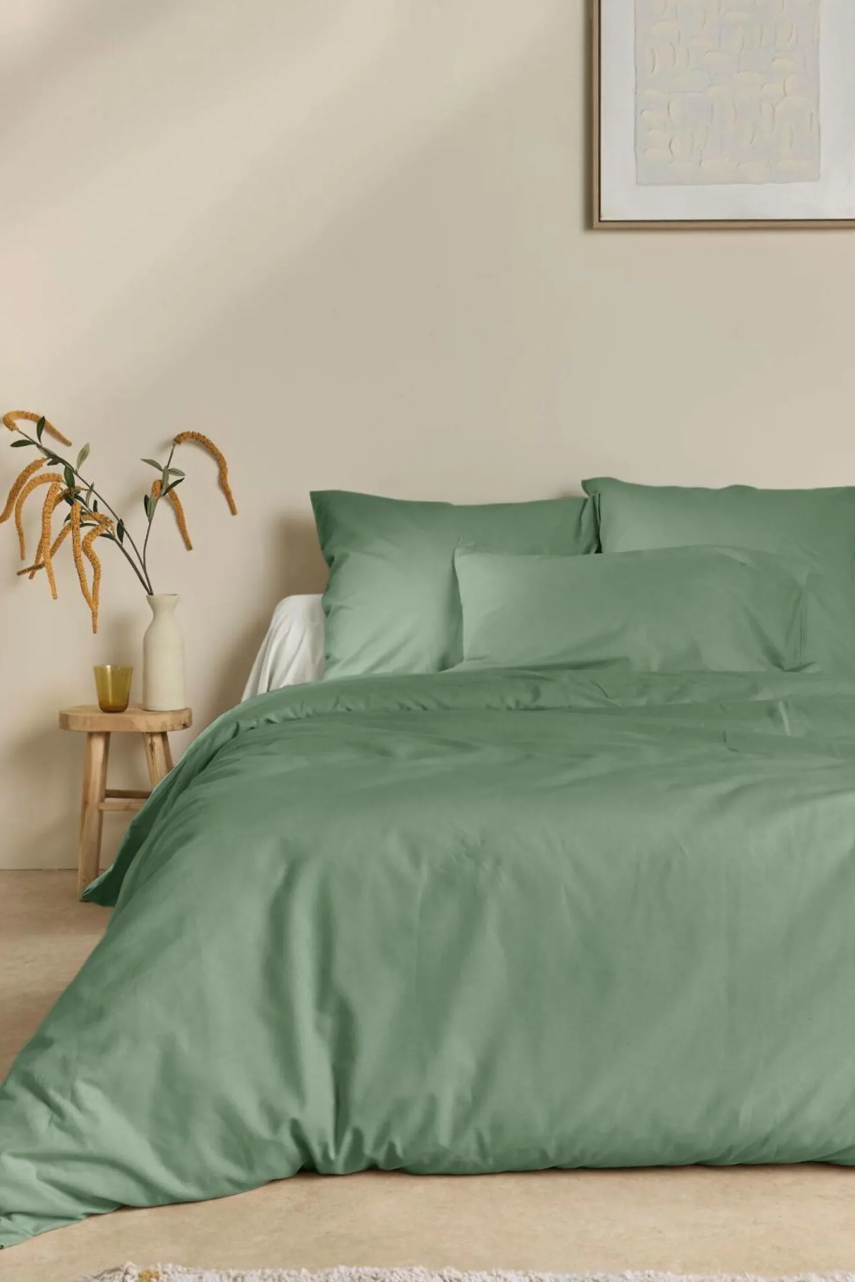 Taie d'oreiller coton lin Valentine - Vert Amande - 50 x 70 cm