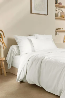 Taie d'oreiller coton lin Valentine - Blanc - 50 x 70 cm