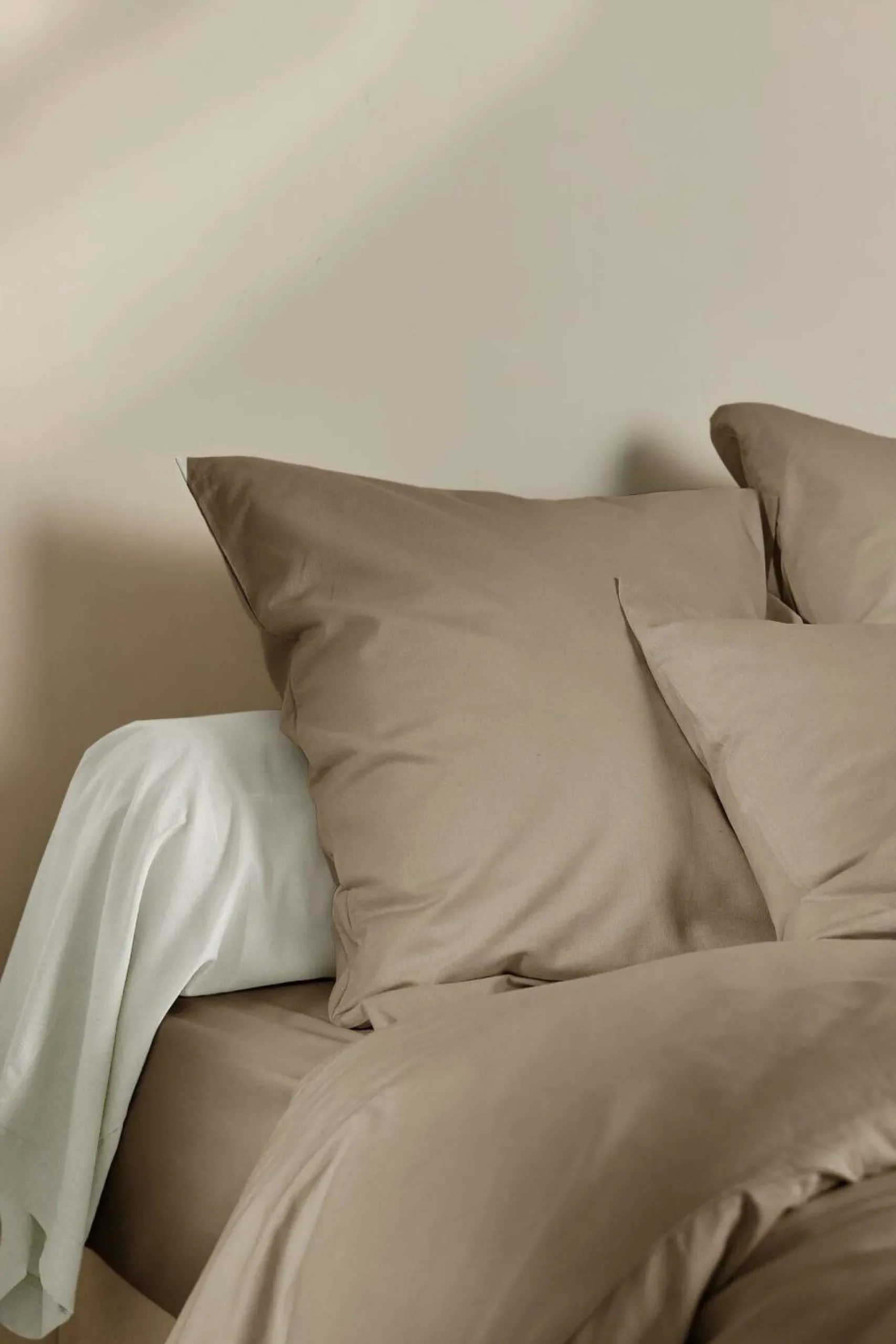 Taie d'oreiller coton lin Valentine - Taupe - 50 x 70 cm