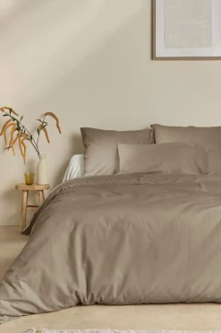 Taie d'oreiller coton lin Valentine - Taupe - 50 x 70 cm