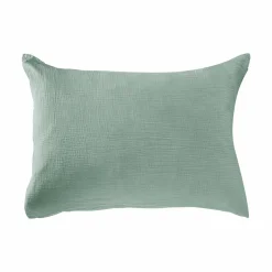 Taie d'oreiller gaze de coton bio Lou - Vert d'eau - 50 x 70 cm