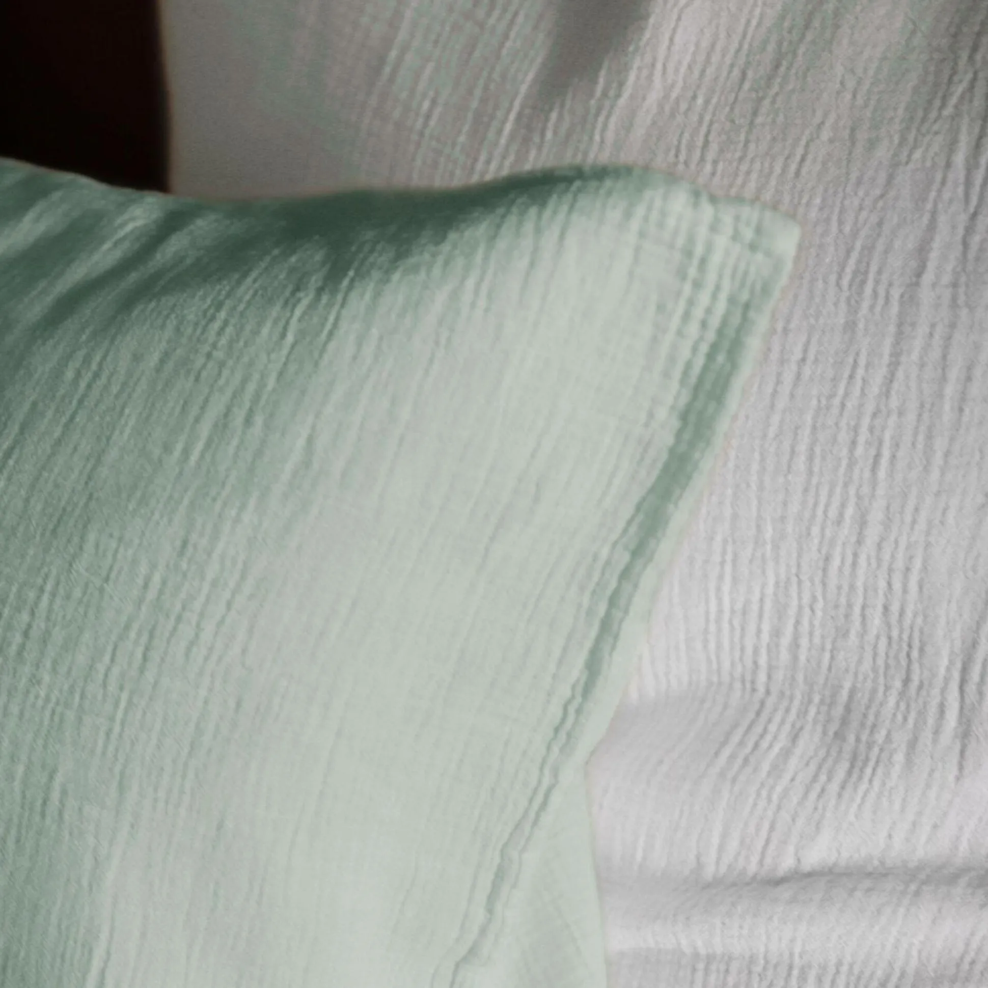 Taie d'oreiller gaze de coton bio Lou - Vert d'eau - 50 x 70 cm