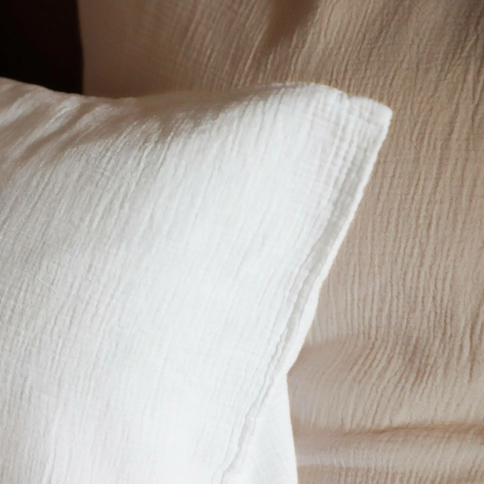 Taie d'oreiller gaze de coton bio Lou - Blanc - 50 x 70 cm