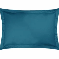 Taie d'oreiller percale bio Elise - Bleu Paon - Taie d'oreiller 50 x 75 cm