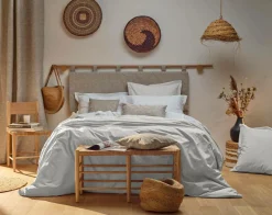 Taie percale bio Elise - Galet - Taie d'oreiller 50 x 75 cm