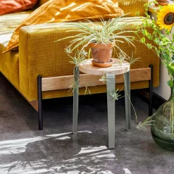 TIPTOE Tabouret Lou chêne - Gris Eucalyptus