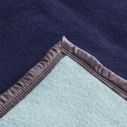 TOISON D'OR Couverture 100% laine Woolmark 500g Volta - Marine/Myosotis - 180 x 240 cm