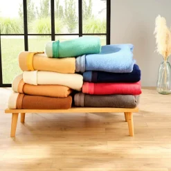 TOISON D'OR Couverture 100% laine Woolmark 500g Volta - Myosotis/Ciel - 180 x 240 cm