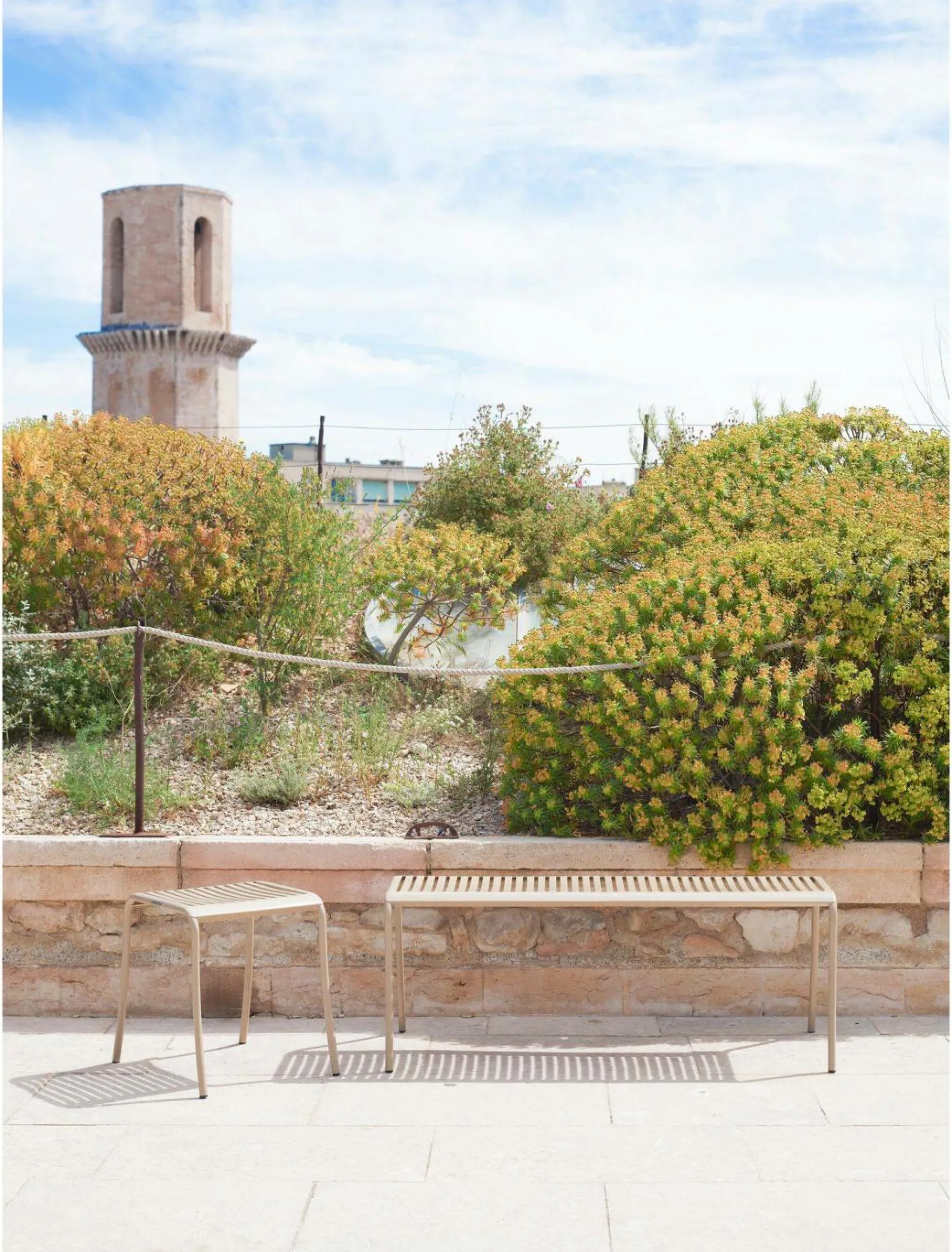 TOLIX Banc lames Patio - Vert Jonc