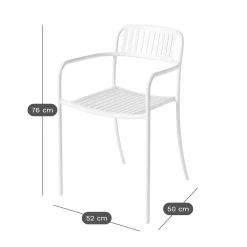 TOLIX Fauteuil lames Patio - Blanc Pur