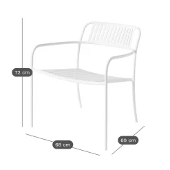 TOLIX Fauteuil lounge lames Patio - Blanc Pur