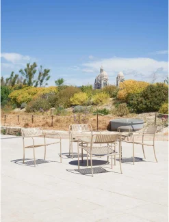 TOLIX Fauteuil lounge lames Patio - Vert Mousse